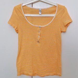 Eco-Jersey Striped Scoop Henley